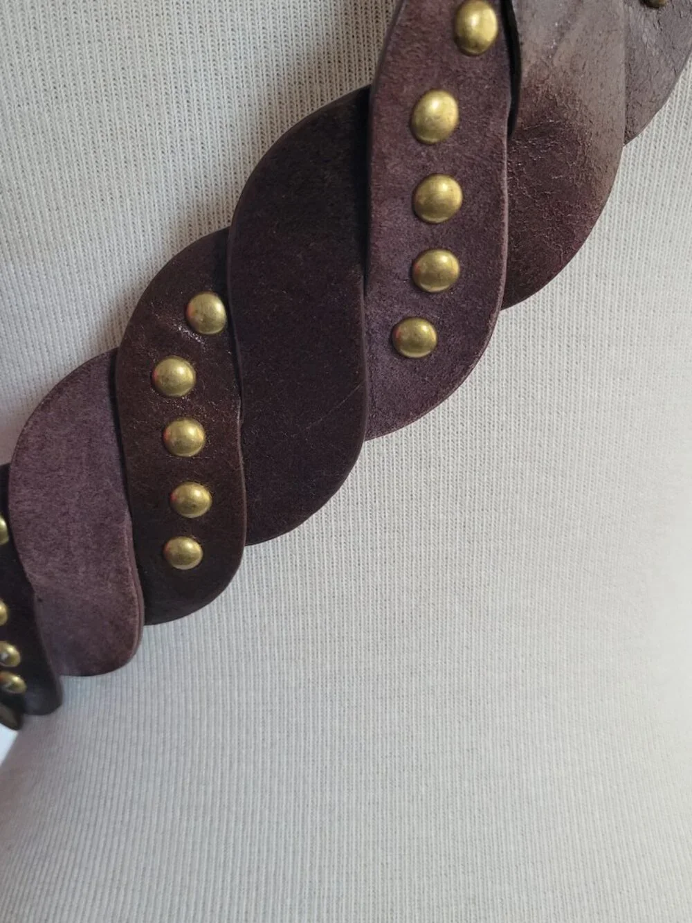 Women's Brown Leather Suede Studded Women's Unbranded Belt